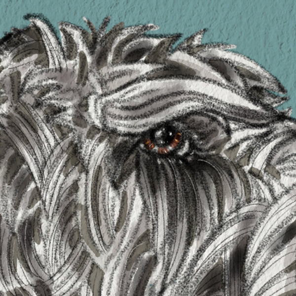 Mina The Silver Schnauzer, Art Print