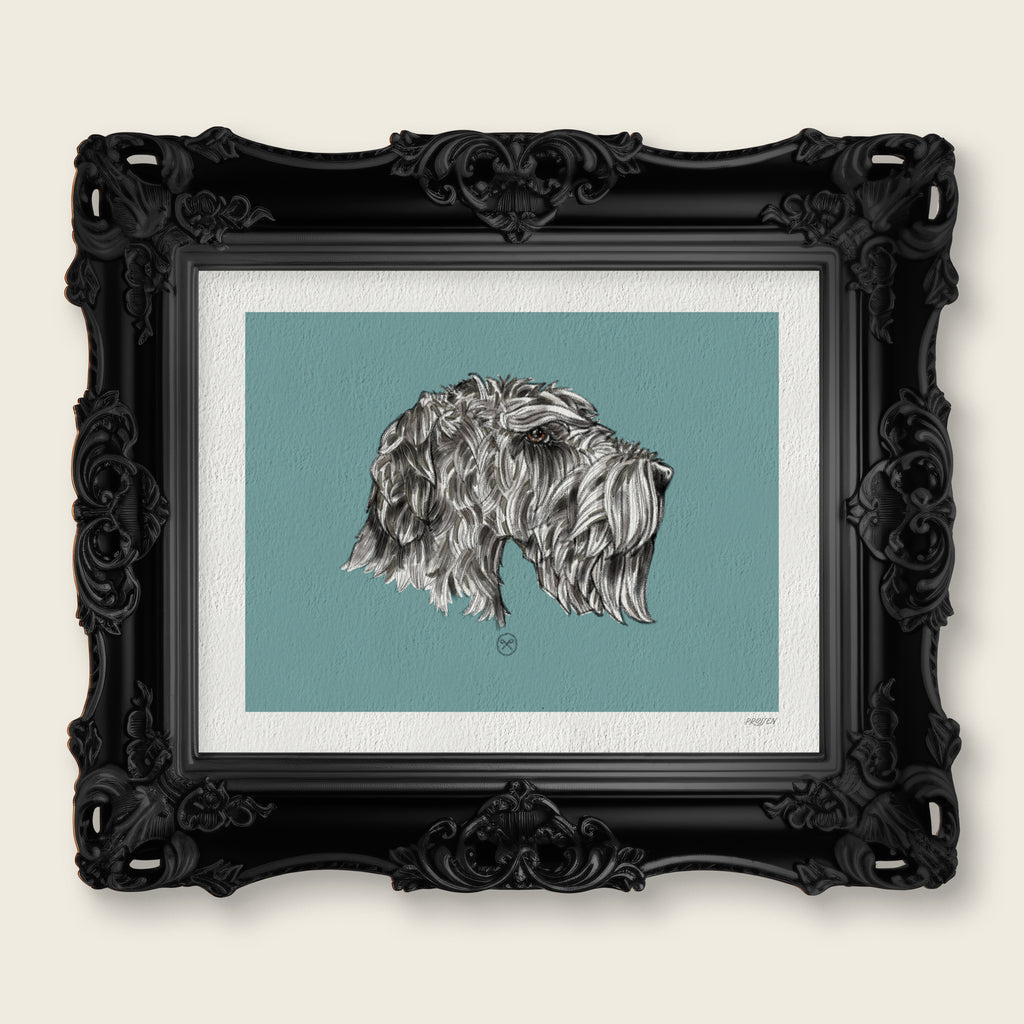 Mina The Silver Schnauzer, Art Print
