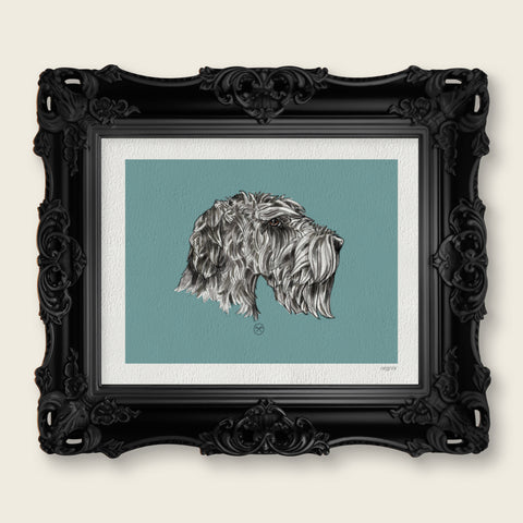 Mina The Silver Schnauzer, Art Print